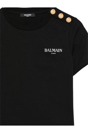 black cotton t-shirt BALMAIN PARIS KIDS | BY8Q21Z3672930BC
